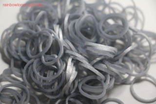 RAINBOW LOOM gumičky STŘÍBRNÉ metalické