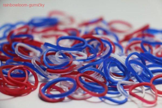 RAINBOW LOOM gumičky TRIKOLORA MIX průhledný i matný